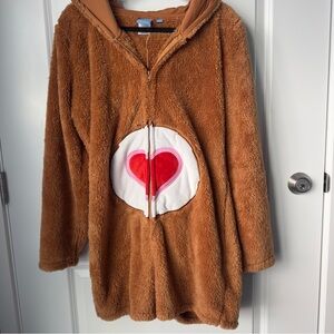 Care Bears Cozy Brown Hooded Fleece with Hood | Size XL